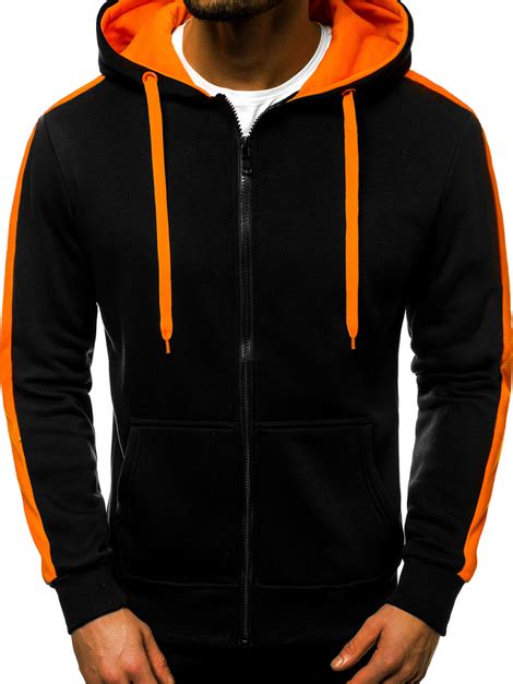 orange and black hoodies.